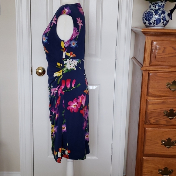 Ralph Lauren Dress Floral Faux Wrap EUC - Picture 3 of 5
